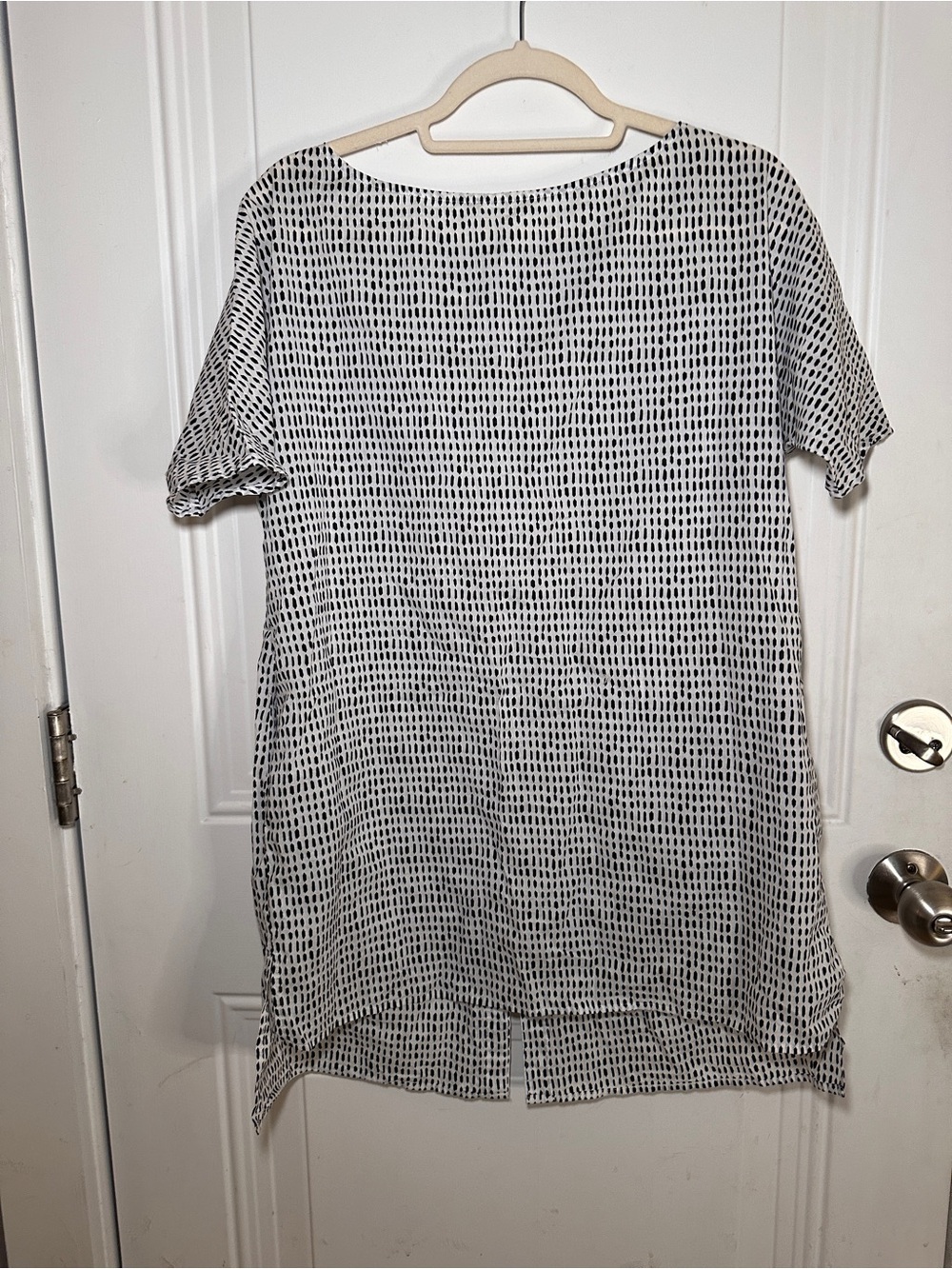 Ilana Kohn X UO 100% Cotton Black and White Short Sleeve Patterned Tunic
